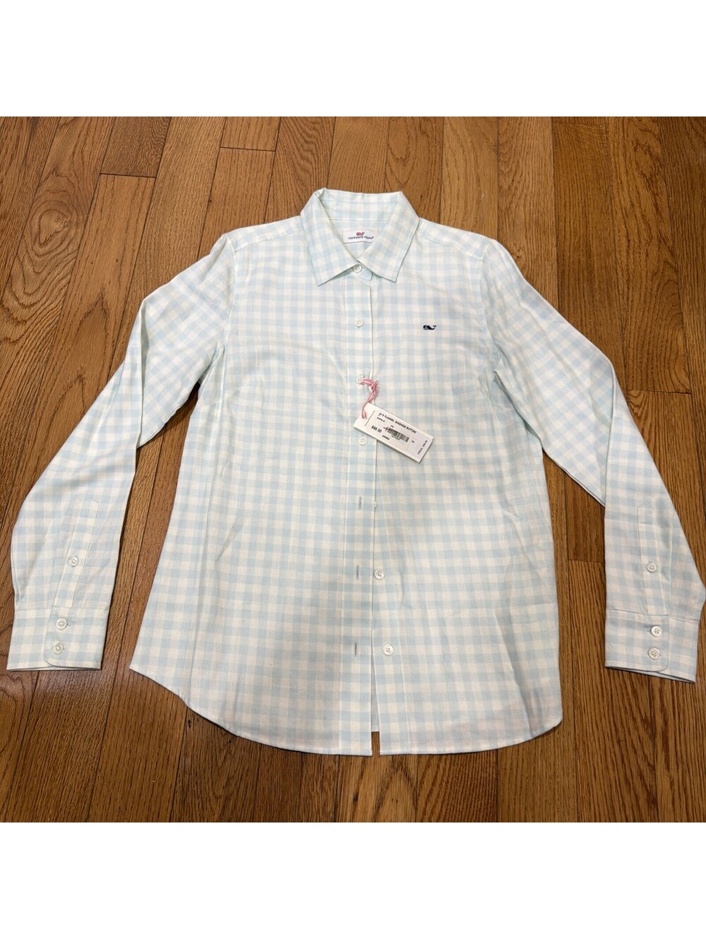 Size 4 Women’s Vineyard Vines W’s Flannel Gingham Button Surfblue NWT
